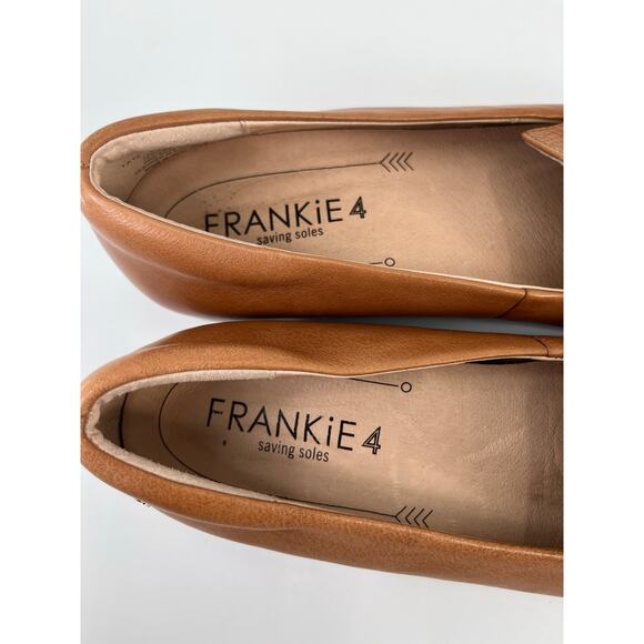 SALE Frankie4 Faye Reptile Embossed Flat Slip On Shoes Sz 7.5 Tan Leather - Picture 9 of 10